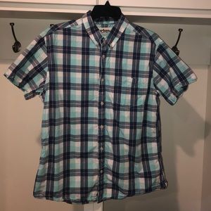 Urban pipeline short sleeve button down blue/white